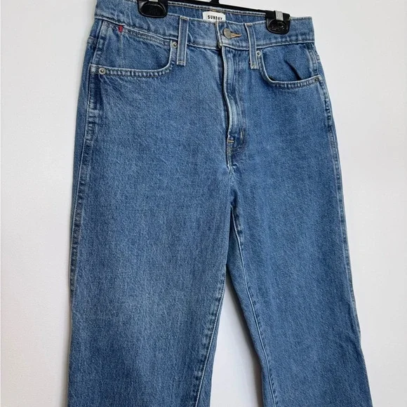 Aritzia Sunday Best Blue Straight Leg Jeans High-Waisted size 25 - Picture 2 of 8